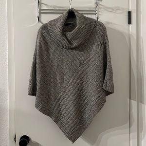 Karen Scott Ribbed-Knit Cowl-Neck Poncho